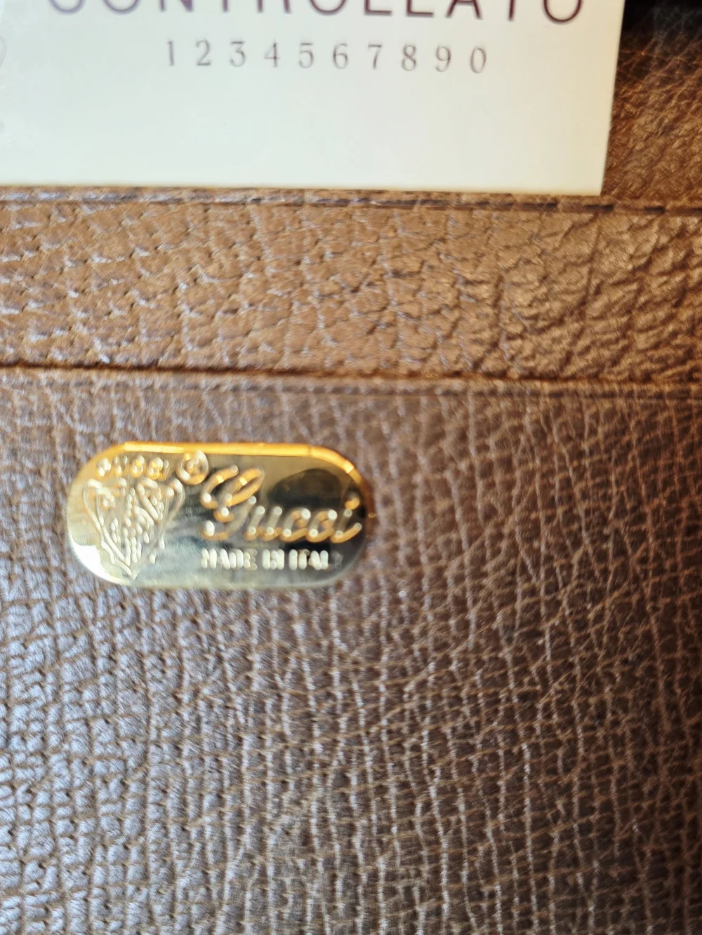Vintage Gucci Brown Long Leather Wallet with Gold Corner Hardware. Unisex.